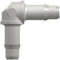 Tube to Tube Fitting Elbow Tube Fitting with Barbs, 3/32 (2.4 mm) ID Tubing, White Nylon