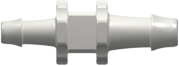 Tube to Tube Fitting Straight Through Reduction Tube Fitting with 500 Series Barbs, 3/32 (2.4 mm) and 1/16 (1.6 mm) ID Tubing, White Nylon