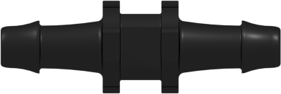 Tube to Tube Fitting Straight Through Tube Fitting with 500 Series Barbs, 3/16 (4.8 mm) ID Tubing, Black Nylon