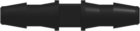 Tube to Tube Fitting Straight Through Tube Fitting with Barbs, 1/8 (3.2 mm) ID Tubing, Black Nylon