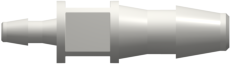 Tube to Tube Fitting Straight Through Reduction Tube Fitting with Barbs, 1/8 (3.2 mm) and 1/16 (1.6 mm) ID Tubing, White Nylon