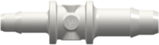 Tube to Tube Fitting Straight Through Reduction Tube Fitting with Barbs, 1/8 (3.2 mm) and 3/32 (2.4 mm) ID Tubing, White Nylon