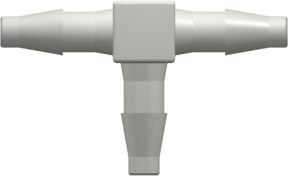 Tube to Tube Fitting Tee Tube Fitting with Classic Series Barbs, 5/32 (4.0 mm) ID Tubing, White Nylon
