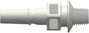 Male Luer Fitting Male Luer to 10-32 Special Tapered Thread (May be used with separate rotating lock ring; FSLLR), White Nylon