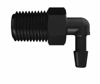 Black Nylon Elbow 1/4 British Pipe Thread x 3/16 Barb