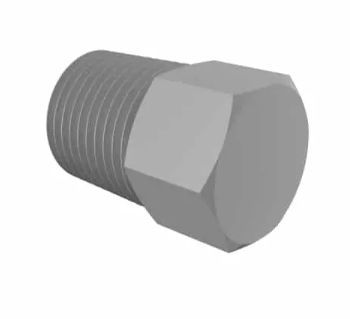 Gray Kynar Threaded Hex Plug 1/8 NPT