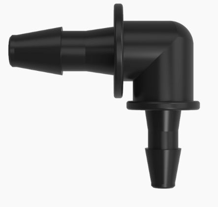 Reduction Elbow 1/8 Barb x 3/32 Barb Black Nylon