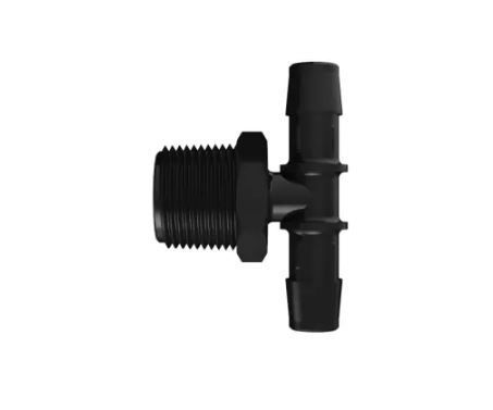 Black Nylon Tee 3/4 NPT x 1/2 Barb