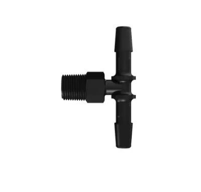 Black Nylon Tee 1/8BSPT x 1/4 Barb