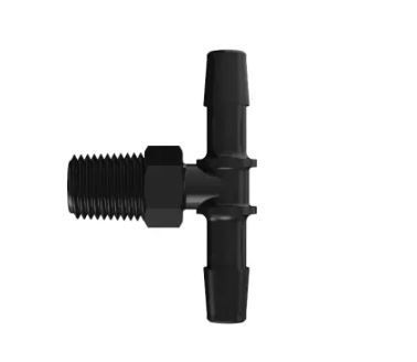 Black Nylon Tee 1/4BSPT x 5/16 Barb