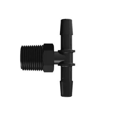 Black Nylon Tee 3/8 NPT x 5/16 Barb