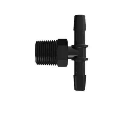 Black Nylon Tee 3/8 British Pipe Thread x 5/16 Barb