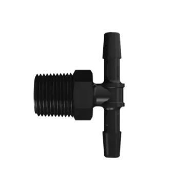 Black Nylon Tee 3/8BSPT x 1/2 Barb