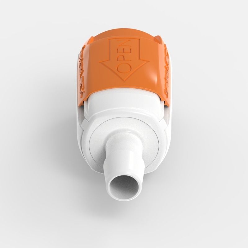 Barbed Quick Coupling Large (1), male, open flow, 1/2, Acetal (AC) - Buna-N, Spring: Non-Metallic
