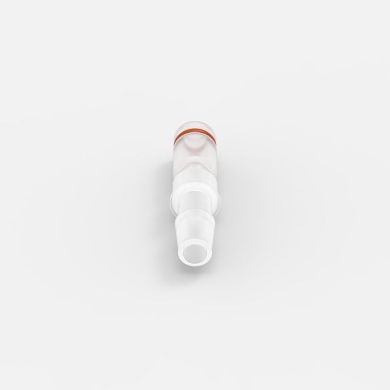 Barbed Quick Coupling Micro-O (4), female, open flow, 1/4, Natural Kynar (NK7) - Buna-N