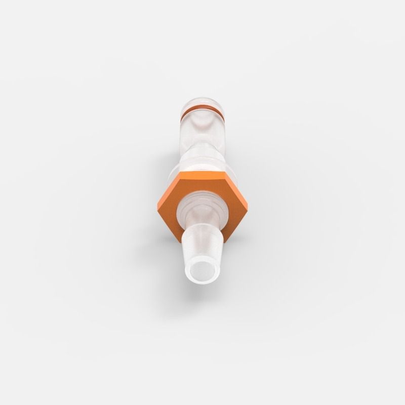 Panel Mount Quick Coupling Micro-O (4), female, open flow, 1/4, Natural Kynar (NK7) - Buna-N