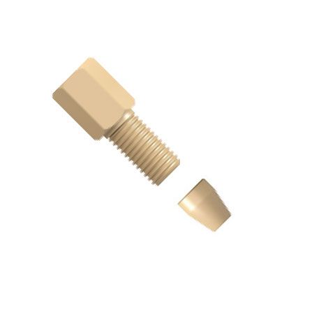 PEEK Two-piece 5/16” Hex Head Fitting Tool-free - 10-32 UNF coned