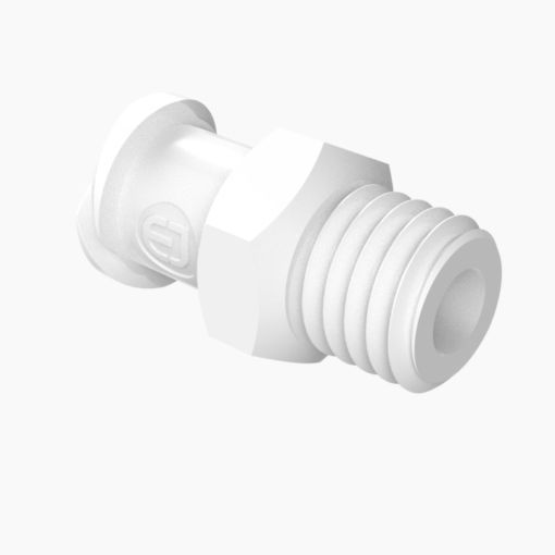 Female Luer to 1/4″-28UNF Thread in Medical Nylon. Cleanroom Manufactured.