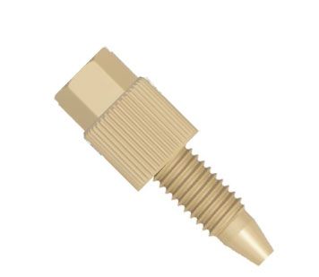 PEEK Tool-free Fitting Knurl-Hex Head one-piece - 10-32 UNF conical
