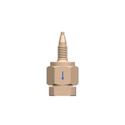 PEEK Outlet Diaphragm Check Valve - 1/4-28 UNF to 10-32 UNF - 0.5mm
