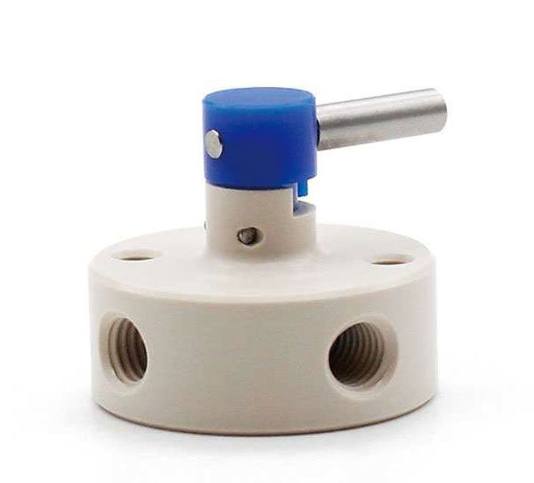 Manual 3-way PEEK switching valve