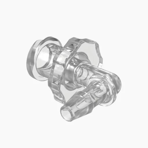 Luer Female Elbow with 3/32 Barb in CrystalVu™ Cleanroom Manufactured.