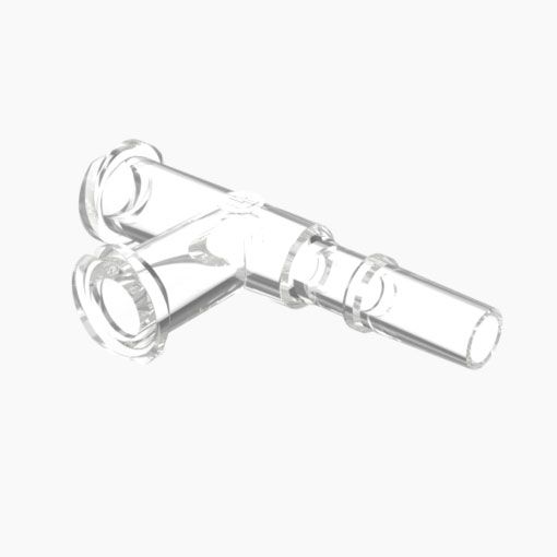 Female Luer (2x) Tee to Male Rotating Luer Lock in CrystalVu™