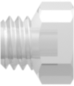 Threaded UNF Fitting 10-32 UNF Thread Plug with 1/4 Hex, Animal-Free Natural Polypropylene