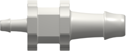 Tube to Tube Fitting Straight Through Reduction Tube Fitting with 500 Series Barbs, 5/32 (4.0 mm) and 1/16 (1.6 mm) ID Tubing, White Nylon