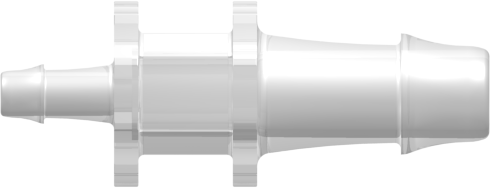 Tube to Tube Fitting Straight Through Reduction Tube Fitting with 500 Series Barbs, 5/16 (8.0 mm) and 5/32 (4.0 mm) ID Tubing, Animal-Free Natural Polypropylene