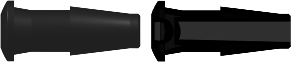 Tube to Tube Fitting Press-In Plug with Classic Series Barb, 1/4 (6.4 mm) ID Tubing, Black Nylon