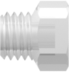 Threaded UNF Fitting 1/4-28 UNF Thread Plug with 5/16 Hex, Animal-Free Natural Polypropylene