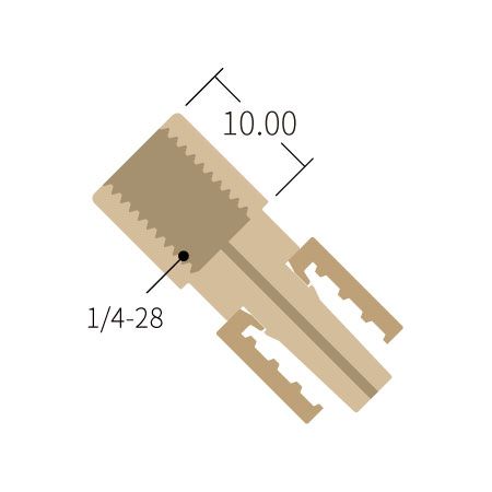 PEEK 1/4-28 UNF Thread Adapter Luer Male -  0.8mm channel size