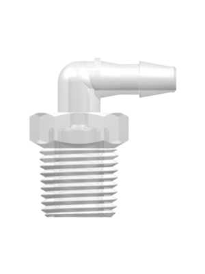 Threaded NPT Fitting 1/8-27 NPT Thread Elbow to Barb, 1/8