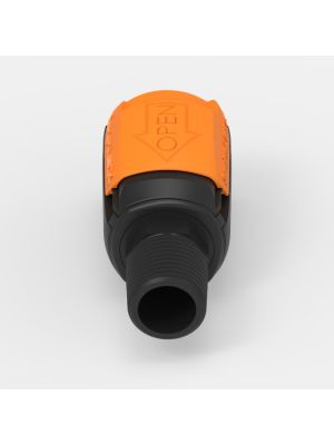 Threaded Quick Coupling Large (2), male, valved, 1/2