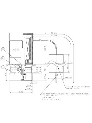 3-way diaphragm isolated solenoid valve, PFA valve body and diaphragm, 2 bar, M6