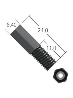  Anti-twist 1/4-28UNF Fitting Set, Hex head, 2.5mm OD