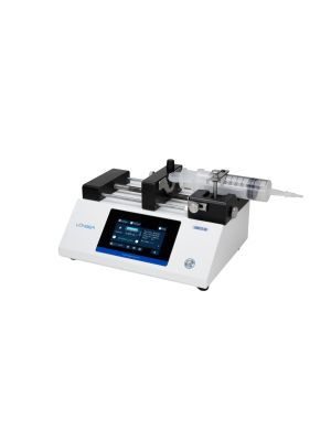 Laboratory syringe pump with touchscreen for plastic syringes