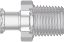 Female Luer Fitting Female Luer Thread Style to 1/8-27 NPT Thread, Natural Kynar PVDF