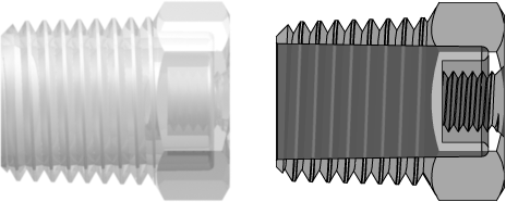 Threaded Fitting Reducer with 1/4-18 NPT Male Thread to 10-32 UNF Female Thread, Animal-Free Natural Polypropylene