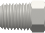 Threaded NPT Fitting 1/16-27 NPT Thread Plug with 5/16 Hex, White Nylon