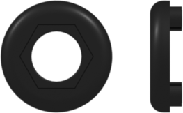 Other Fitting Color Coded Lock Ring (For use with FTLLB or FTLB panel mount fittings), Black Nylon