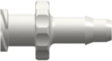 Female Luer Fitting Female Luer Thread Style to Barb, .170 (4.3 mm) ID Tubing, White Nylon