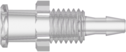 Female Luer Fitting Female Luer Thread Style Panel Mount 1/4-28 UNF to Barb, 3/32 (2.4 mm) ID Tubing, Natural Kynar PVDF