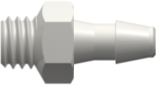 Threaded UNF Fitting 10-32 UNF Thread to Barb, 3/32 (2.4 mm) ID Tubing, White Nylon