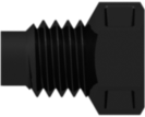 Threaded Metric Fitting M6x1 Thread Plug with 5/16 Hex, Black Nylon