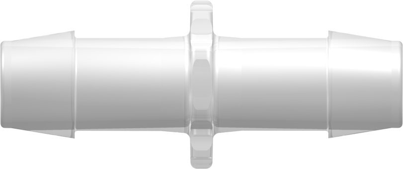 Tube to Tube Fitting Straight Through Tube Fitting with Barbs, 5/8 (16.0 mm) ID Tubing, Animal-Free Natural Polypropylene