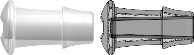 Tube to Tube Fitting Press-In Plug with 500 Series Barb, 3/8 (9.5mm) ID tubing, Animal-Free Natural Polypropylene