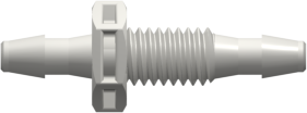 Tube to Tube Fitting Panel Mount Connector 10-32 UNF to Barbs, 3/32 (2.4 mm) ID Tubing, White Nylon