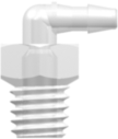 Threaded UNF Fitting 10-32 Special Tapered Thread Elbow to Barb, 1/16 (1.6 mm) ID Tubing, Animal-Free Natural Polypropylene